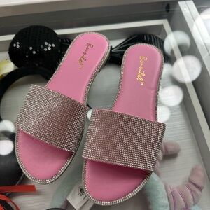 Pink rhinestone sandals